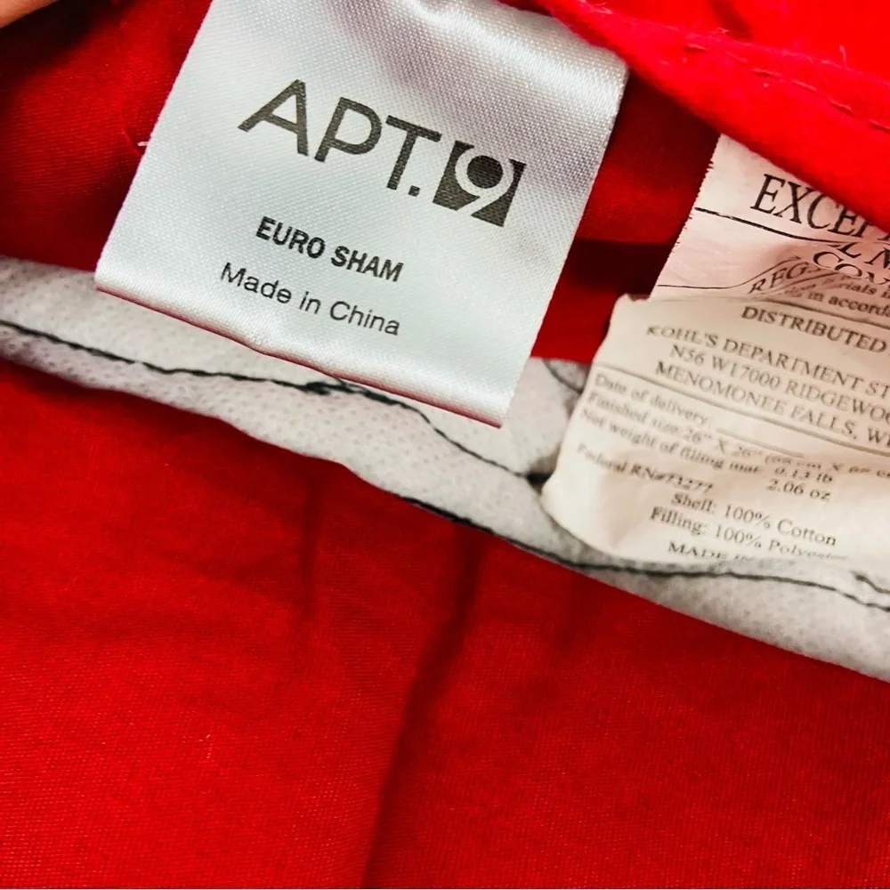 Apt. 9 set of two black Quilted Fabric pillow sham 26 X 26